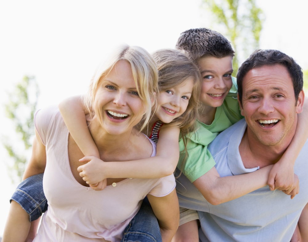 portrait of family standing together